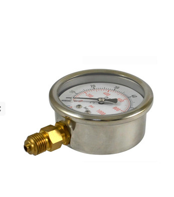 Cadran rempli d'huile liquide 63mm de l'indicateur de pression de tube de bourdon de manomètre 6BAR 90psi 1/4"